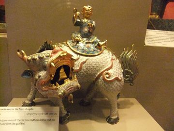 Qilin incense burner at the World Museum in Liverpool, United Kingdom