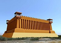 Reconstruction of a similar fortress: the Great Kyz Kala in Merv.[11]