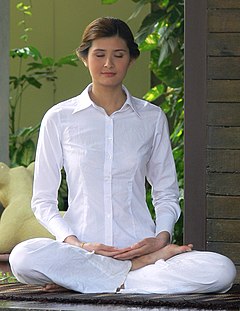 Thai young woman meditating