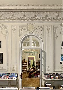 Wall and ceiling decorated with stuccos, the style being a mix of Rococo and the Louis XVI style, in Strada Arthur Verona no. 15, Bucharest, unknown architect, c.1910