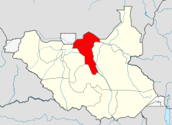 Location in South Sudan (2011-2015 boundaries)