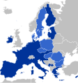 Image 47Cyprus is part of a monetary union, the eurozone (dark blue) and of the EU single market. (from Cyprus)
