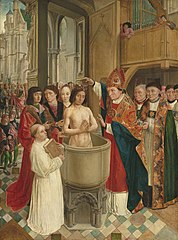 The baptism of Clovis by the Master of Saint Giles (16th c.)