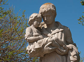 Detail of the statue to Dionisio Díaz, child hero of the department of Treinta y Tres.