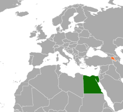 Map indicating locations of Egypt and Armenia