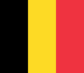 The flag of Belgium, a simple vertical triband.