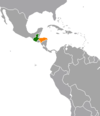 Location map for Guatemala and Honduras.