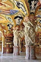 Rococo - Interior of the Klosterbibliothek Metten [de], Metten, Germany, unknown architect, 1722-1726[36]