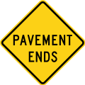W8-3 Pavement ends