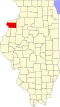State map highlighting Mercer County