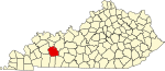 State map highlighting Muhlenberg County