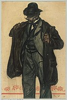Maxime Dethomas: Homme mettant un pardessus (c. 1901). Palais des Beaux-Arts, Lille.