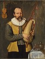 Dutch musician wears a jerkin with ribbon points as fasteners, 1632.