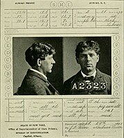Czolgosz's prison record with a mugshot taken a few days before his execution
