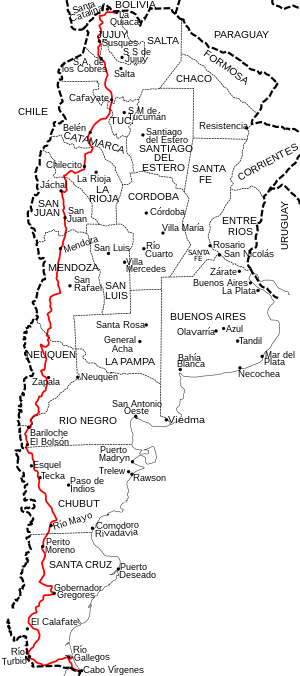 Verlauf der Ruta National40