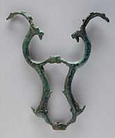 Ibex animal finial with rings