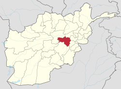Map of Afghanistan with Wardak highlighted