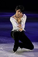 Yuzuru Hanyu performing to "Notte Stellata (The Swan)" at the exhibition gala of the 2018 Winter Olympics