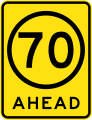 (R4-V108) 70 km/h Speed Limit Ahead (used in Victoria)