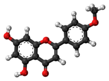 Ball-and-stick model of acacetin