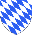 Coat of Arms of Jacqueline, the First Duchess of the Second Creation's family the House of Wittelsbach. Wife of Humphrey of Lancaster.