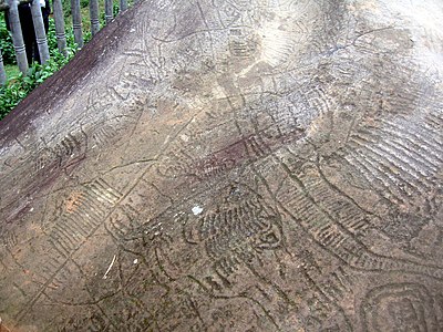 Patterns on ancient rocks in Sa Pa