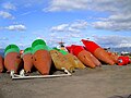 Buoys in dry storage, Homer, Alaska