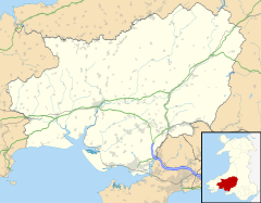 Location of Gwynfe within Wales