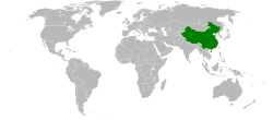 Map indicating locations of China and Switzerland