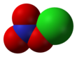 Spacefill model of chlorine nitrate