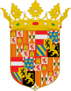 Coat of arms of Charles I as king of Spain before becoming Holy Roman Emperor.