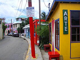A street and homes in Culebra barrio-pueblo in 2005