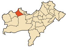 Location of Bousfer within Oran Province