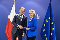 Tusk meets with President of the European Commission Ursula von der Leyen in Brussels, 15 December 2023