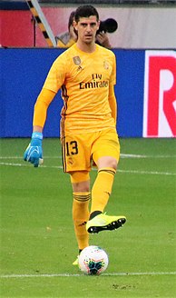 Thibaut Courtois playing for Real Madrid in 2019