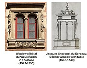 Influence of an engraving by Jacques Androuet du Cerceau on the window shown above.