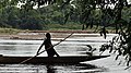 Man on the Mbomou river, between Bangassou and Ndu