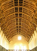 The restored new single hammerbeam roof in the Great Hall at Stirling Castle.