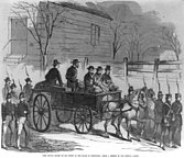 John Brown riding on his coffin to the place of execution.