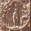 Lakshmi with lotus and child attendants, Sanchi Stupa No.2, 115 BCE.