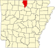 State map highlighting Baxter County