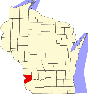 Map of Wisconsin highlighting Crawford County