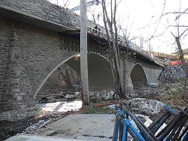 The Mortonville Bridge while under reconstruction