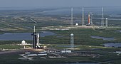 Aerial view of Kennedy Space Center showing Launch Complex 39