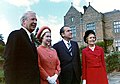 President Richard Nixon and First Lady Pat Nixon with Queen Elizabeth II and Prime Minister Edward Heath at Chequers, 1970