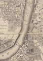 Westminster & Lambeth, 1746. Westminster Bridge, opened in 1740, connects Westminster to Lambeth; Huntley Ferry crosses the river on the site of the future Vauxhall Bridge