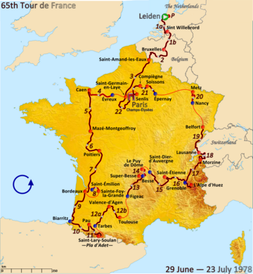 Route of the 1978 Tour de France