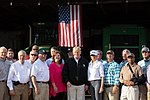 President Donald J. Trump and First Lady Melania Trump meet with local farmers to discuss the impact Hurricane Michael has had on their crops Monday, October 15, 2018, at Charlie Stewart's Farm in Macon, Ga.
