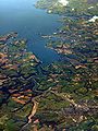An aerial view of Carrick Roads