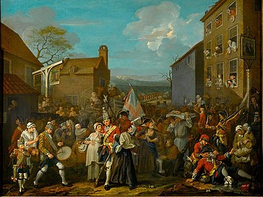 March of the Guards to Finchley (1750), a satirical depiction of troops mustered to defend London from the 1745 Jacobite rebellion